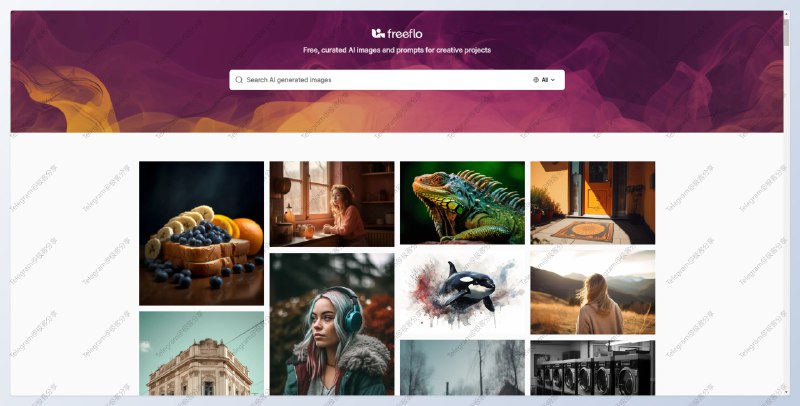 #AI绘画 #Prompt🖌Freeflo AI - 一个带 Prompt 的 AI 图片素材库📄网站收录了大量 AI 图片素材，全部都可以免费下载，并且每张图片都有 Prompt 供你复制已收录至👉 Prompt 网站合集 - 帮助你用好 AI📮投稿    📢频道    💬群聊
