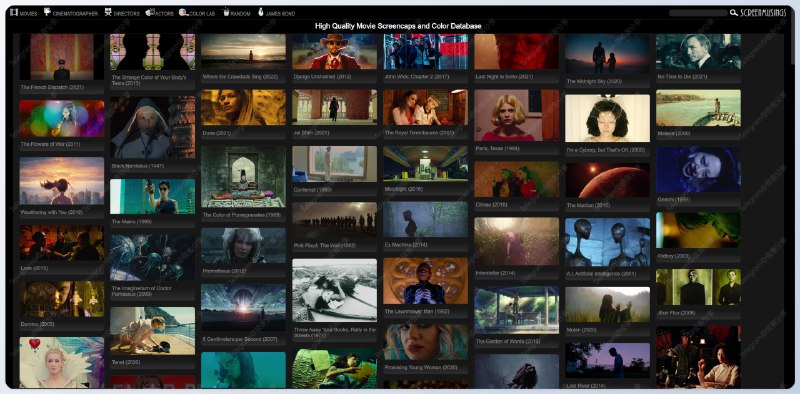 #电影 #壁纸 #网站🎬Screenmusing - 一个电影截图网站📄网站收录了超过 300 部电影，几乎为每部电影截取了上百张截图