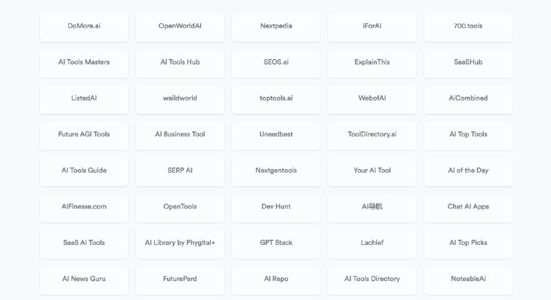 #AI #网址导航🌐Ask AI Tools - 一个「AI 导航网站」的导航网站📄这个导航网站收集了 200 多个 AI 导航网站，可能对以下 3 类人有帮助▫️普通 AI 爱好者：可以从同质化的 AI 导航网站中筛选自己喜欢的使用▫️独立开发者/ AI 创业者：需要将自己的产品提交到各个AI导航站上获取流量，可以按照这个列表手动提交▫️导航站站长：分析 AI 导航站的市场行情和竞争对手📮投稿    📢频道    💬群聊    🔎索引