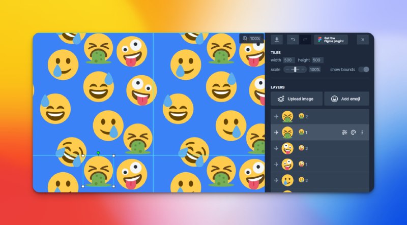 #在线生成 #工具 #网站🤣Tylify - 一个emoji背景生成工具📃你可以用这个工具插入你喜欢的emoji，可以放大、缩小、旋转、移动，最后可以导出SVG或者PNG格式的图片并且还有Figma插件版本📢关注频道：@geekshare 💬加入群聊：@igeekshare📮欢迎投稿：@Geekshare_bot