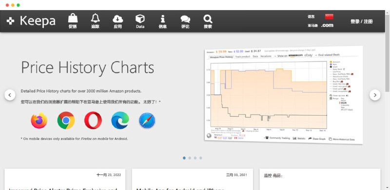 #插件 #工具📉Keepa - 一款亚马逊历史价格查询插件，支持多个浏览器📢关注频道：@geekshare 💬加入群聊：@igeekshare📮欢迎投稿：@Geekshare_bot