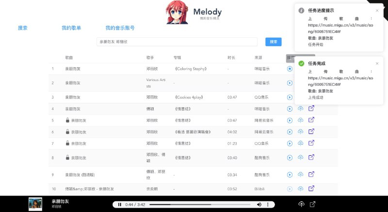 melody - 大家好，我叫 Melody，你的音乐精灵，旨在帮助你更好地管理音乐