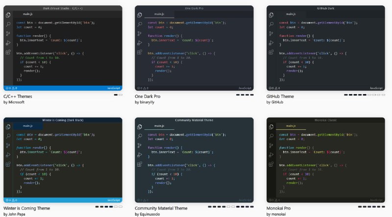 #插件 #网站VS Code Themes - 一个VS Code主题插件下载网站频道： @geeksharebot：@Geekshare_bot
