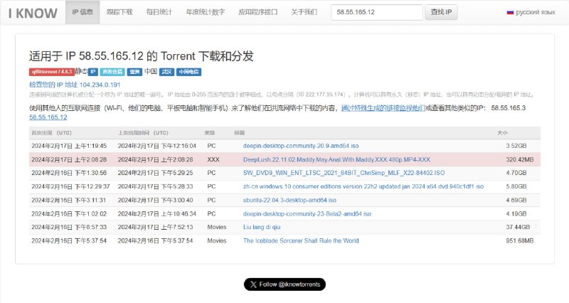 #趣站❔ 我知道你下载过什么正如域名的直译，这个网站可以看到当前 IP 通过 BT 下载过的东西，还可以查询其他 IP图片来源网络📮投稿    📢频道    💬群聊    🔎索引