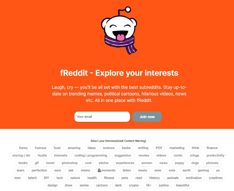 #reddit #工具fReddit - 一个根据你的选择做出推荐Reddit Sub的网站📃有时候你打开红迪首页，你也不知道看什么，哪个sub好看
