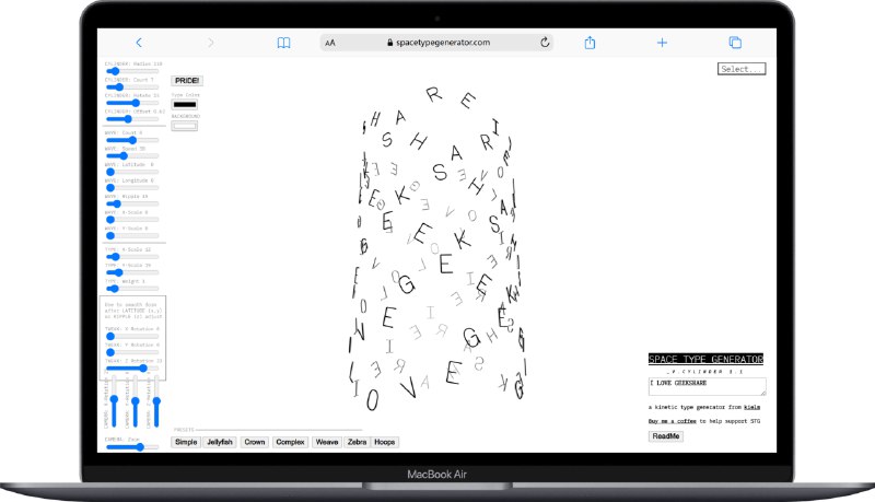 #在线生成 #网站 #设计✨ 空间类型生成器网站可以生成千奇百怪的文字动画，充满科技感📮投稿    📢频道    💬群聊    🔎索引