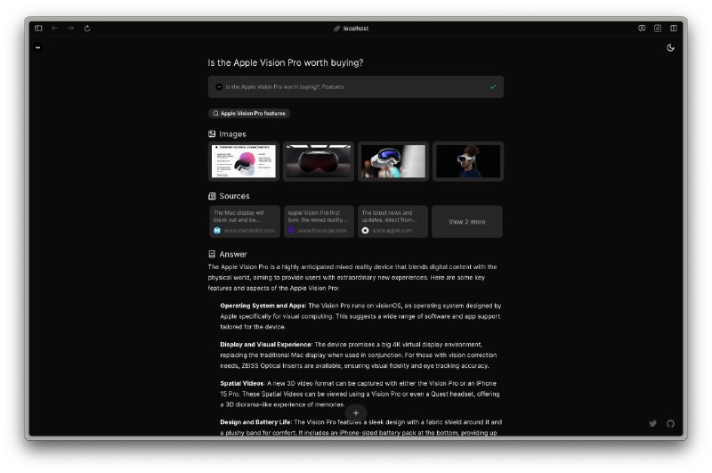 #AI #开源 #搜索引擎🔎 Morphic - 一个开源的 AI 搜索引擎体验：morphic.shMorphic 与 Perplexity AI 类似，它可以直接生成精确答案并提供出处链接支持 Vercel 自建部署，可选 OpenAI、Gemini，以及最新的 Llama3 大模型📑相关阅读FreeAskInternet - 一款开源的 Perplexity AI 代替方案📮投稿    📢频道    💬群聊    🔎索引