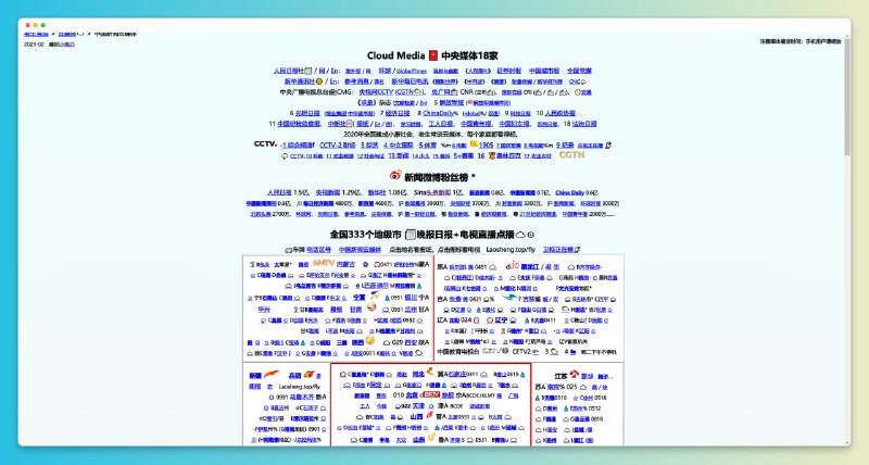 #阅读 #网站中国新闻云媒体 - 收集了全国333个地级市的在线晚报、日报📢关注频道：@geekshare 💬加入群聊：@igeekshare📮欢迎投稿：@Geekshare_bot