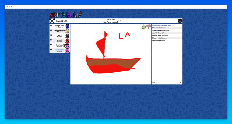 #游戏 #趣站✏️skribbl.io - 一个网页版你画我猜📃点开即玩，无中文，比较考验英文功底📢关注频道：@geekshare 💬加入群聊：@igeekshare📮欢迎投稿：@Geekshare_bot