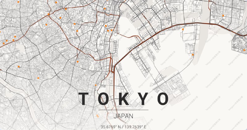 #地图🏙 城市地图海报生成器🍚 食用教程这是一个 Python 工具，会自动从 OpenStreetMap 中获取街道网络、水体特征和公园等信息，然后转换为世界上任何城市的精美极简地图海报