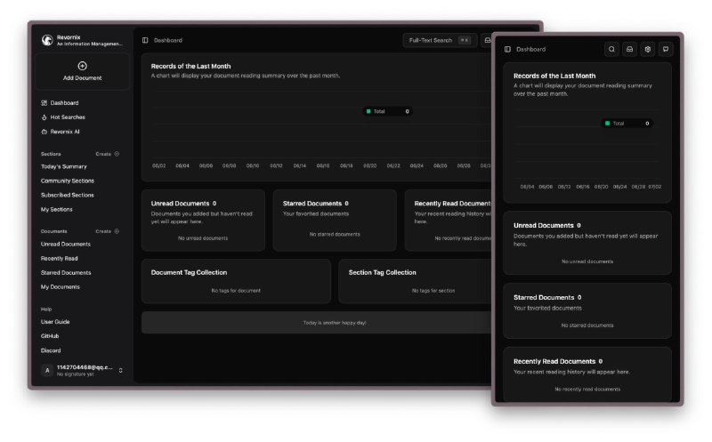 #AI #阅读 #开源 #工具📰 Revornix - 一款开源的 AI 资讯管理工具Revornix 可一站式收集资讯包括新闻、博客、论坛等，收集之后将基于 AI 转化为 Markdown，并使用 Milvus 向量数据库存储它不仅是一个信息阅读和存储工具，更是一个集成了智能推荐和个性化筛选功能的阅读系统，让人们能更加专注阅读有用的信息➡️ 已收录至「新闻&阅读」📮投稿    📢频道    💬群聊    🔎索引