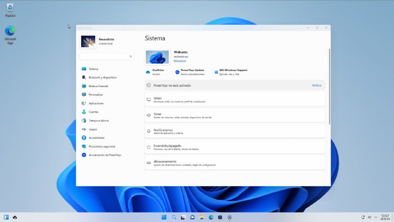 #Windows #Linux #操作系统💻Wubuntu - 一款长得像 Windows 的 Linux 系统界面演示📄Wubuntu，又叫「Windows Ubuntu」，是基于 Ubuntu 开发的操作系统特点是完全复刻了 Windows 的所有外观和功能，支持运行 .exe 和 .msi 程序，还支持运行安卓应用🪙Wubuntu 提供免费版和专业版，专业版需要 35 美元（具体差异）你别说，唉，还真别说➡️已收录至「操作系统」📮投稿    📢频道    💬群聊    🔎索引
