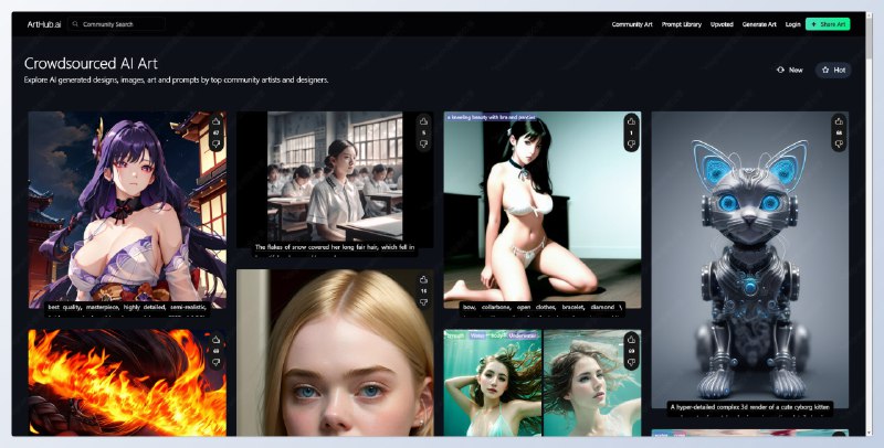 #AI #绘画 #prompt #网站Arthub.ai - 一个艺术家和设计师分享 AI 艺术画作和关键词的网站📄网站提供超现实、数字艺术作品、肖像、风景和三维渲染类型的 AI 画作还包括一个 Prompt 库，用户可以在此获取灵感📢关注频道：@geekshare 💬加入群聊：@igeekshare📮欢迎投稿：@Geekshare_bot