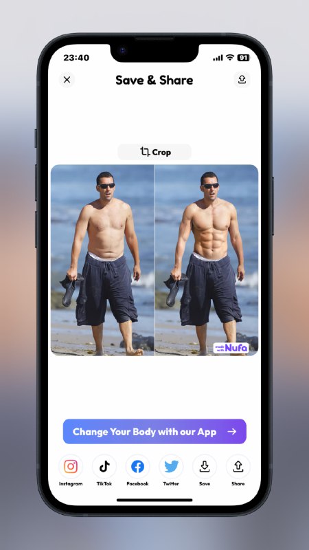 #AI #APP #iOS💪🏻Nufa - 一款AI生成肌肉的APP📃万物皆可AI生成，包括肌肉效果非常逼真，只可惜去除水印和模糊效果要收费，一年39.99刀价格偏贵，不建议，可以用ps再合成📢关注频道：@geekshare 💬加入群聊：@igeekshare📮欢迎投稿：@Geekshare_bot#AI #APP #iOS💪🏻Nufa - 一款AI生成肌肉的APP📃万物皆可AI生成，包括肌肉效果非常逼真，只可惜去除水印和模糊效果要收费，一年39.99刀价格偏贵，不建议，可以用ps再合成📢关注频道：@geekshare 💬加入群聊：@igeekshare📮欢迎投稿：@Geekshare_bot