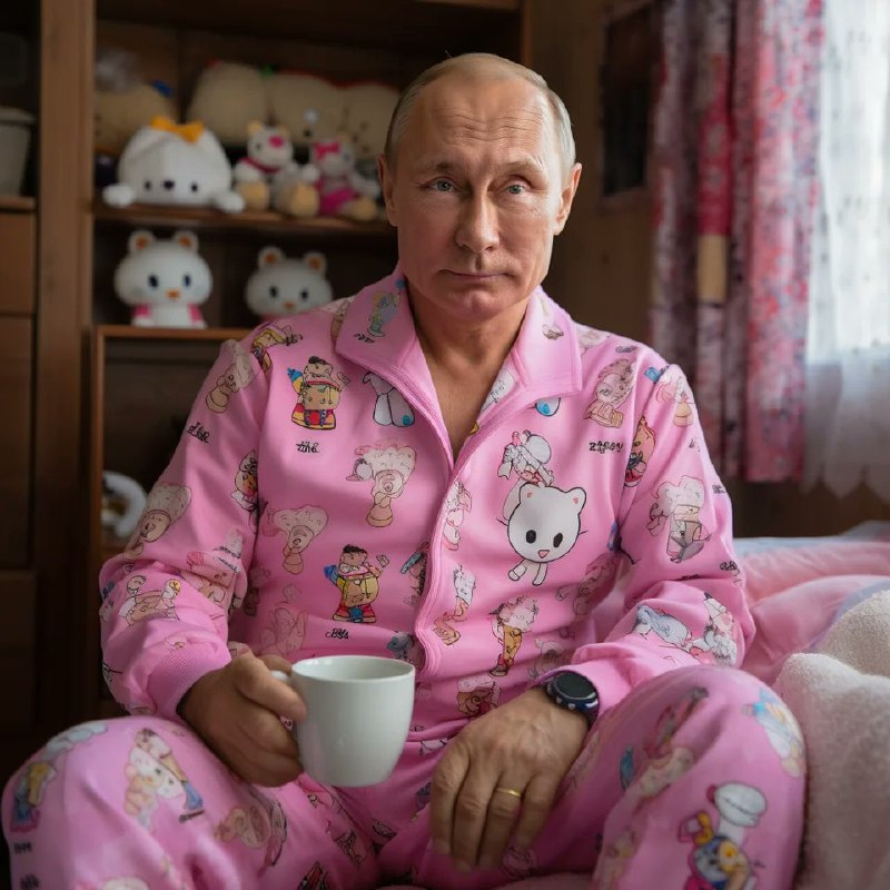 #AI绘画😺各国领导人猫咪睡衣图 via Rahu by Midjourney😅还有一张不敢发（你们别在评论区发其他人了，不想惹事）