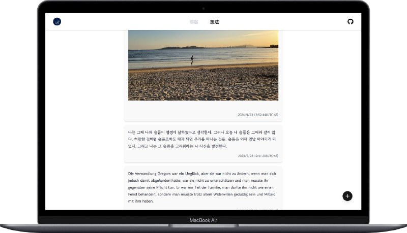 #博客📄Tinymind - 在 Github 上写博客演示页面原理是创建一个仓库用于存储文本&图片，每次提交 Tinymind 就会读取最新数据，然后渲染在网页上体验不错！📑相关阅读▫️memos - 一款开源、轻量级的笔记服务系统▫️Montaigne - 一个把你的iPhone备忘录变成网站的工具📮投稿    📢频道    💬群聊    🔎索引
